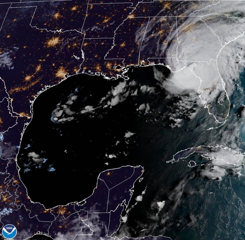 Hurricane Idalia over Florida's Gulf Coast. NOAA / AP