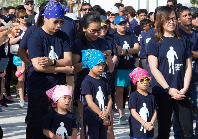 ABU DHABI, UNITED ARAB EMIRATES - Participants at the Terry Fox Run, Corniche Beach.  Leslie Pableo for The National