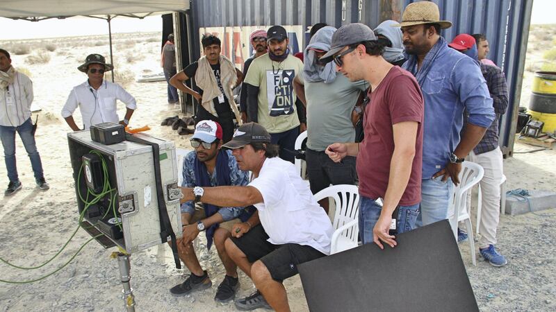 On the set of Saaho in Abu Dhabi. UV Creations / PFA Archive