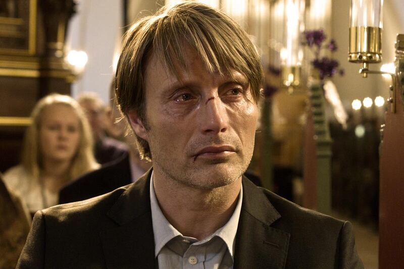 Mads Mikkelsen gives an anguished performance as an innocent daycare worker accused of being a pedophile in The Hunt. Courtesy Danmarks Radio 