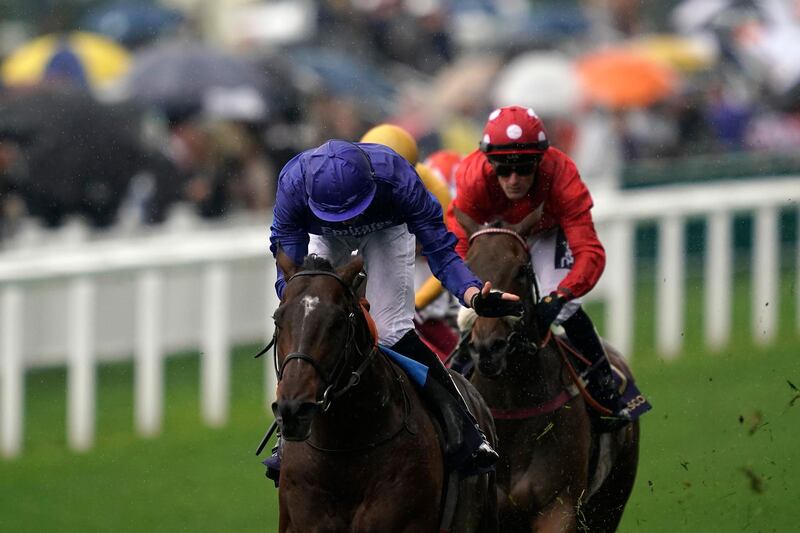 ASCOT, ENGLAND - JUNE 18: James Doyle riding Blue Point (blue) win The King's Stand Stakes on day one of Royal Ascot at Ascot Racecourse on June 18, 2019 in Ascot, England. (Photo by Alan Crowhurst/Getty Images for Ascot Racecourse )