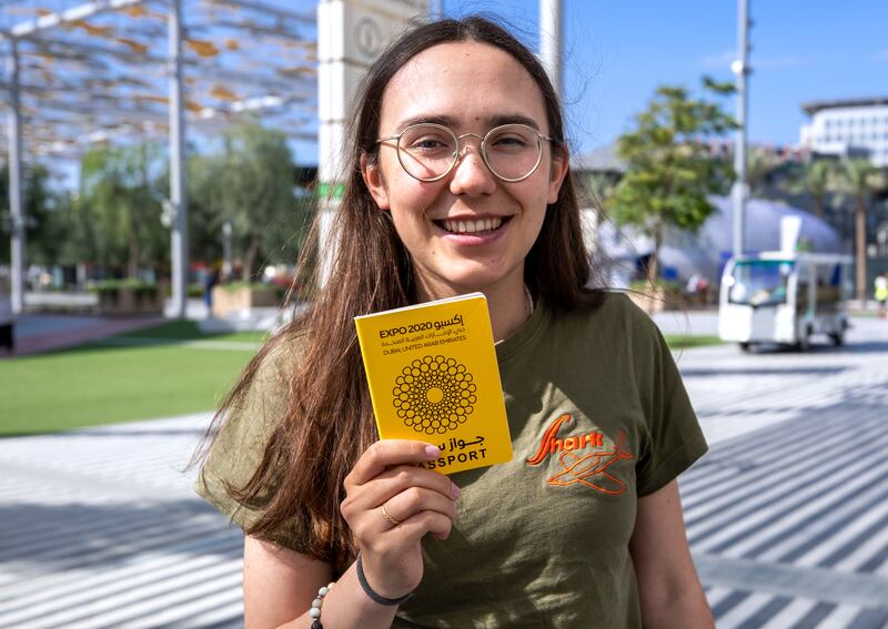 Zara Rutherford, who could soon be named the youngest female pilot to fly solo around the world, stops in at Expo 2020 Dubai. Victor Besa / The National