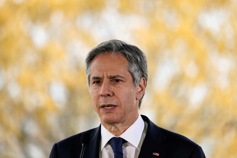 U.S. Secretary of State Antony Blinken speaks about climate change at the Chesapeake Bay Foundation in Annapolis, Maryland, U.S., April 19, 2021. Jacquelyn Martin/Pool via REUTERS