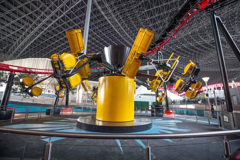 Abu Dhabi, United Arab Emirates- Flying Wings at the Ferrari World Abu Dhabi's Family Zone.  Leslie Pableo for The National