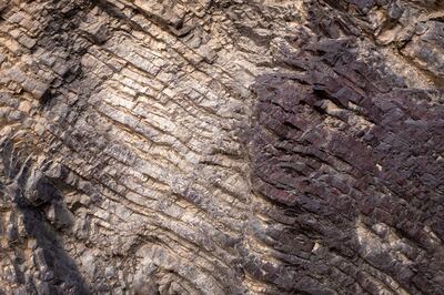 RAS AL KHAIMAH, UNITED ARAB EMIRATES - JANUARY 8, 2019. 

Mountain formations at Wadi Kub.

(Photo by Reem Mohammed/The National)

Reporter: Ruba Haza
Section:  NA