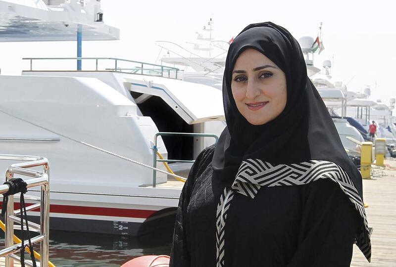 Abeer Al Shaali at the Gulf Craft shipyard in Ajman. Jeffrey E Biteng / The National