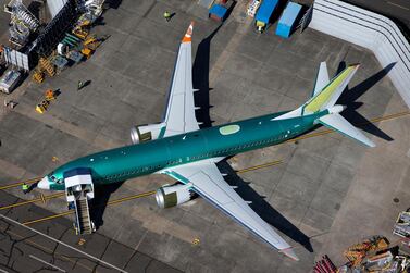 An unpainted Boeing 737 Max aircraft is seen parked in an aerial photo at Renton Municipal Airport near the Boeing Renton facility in Renton, Washington, US on July 1, 2019. REUTERS/Lindsey Wasson