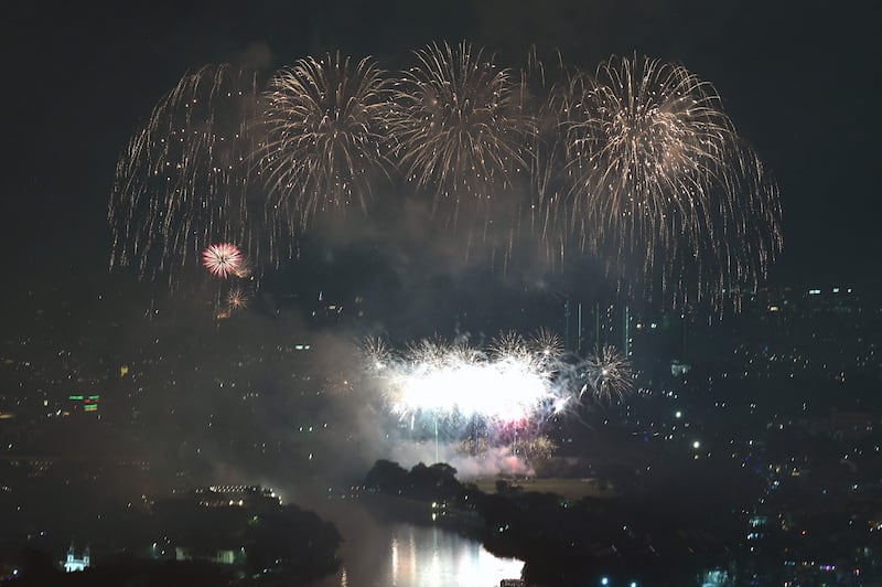 Fireworks over Manila. AFP