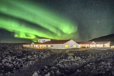 The Northern Light Inn offers views over the Reykjanes Peninsula’s moss covered lava field. Courtesy The Northern Light Inn