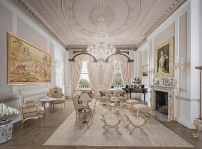 Image of the drawing room. The refurbished home could have seven receptions and eight to 10 bedrooms. Casa e Progetti / Tony Murray