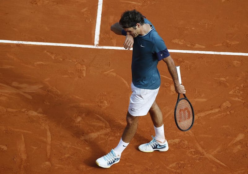 Roger Federer seemed to wear down during his Monte Carlo Masters loss to Stanislas Wawrinka in the final on April 20, 2014. Wawrinka won 4-6, 7-6, 6-2. Michael Euler / AP Photo