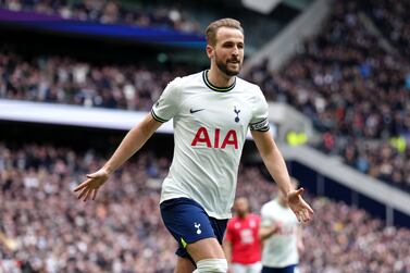 Tottenham Hotspur's Harry Kane celebrates scoring their side's second goal of the game during the Premier League match at the Tottenham Hotspur Stadium, London. Picture date: Saturday March 11, 2023.
