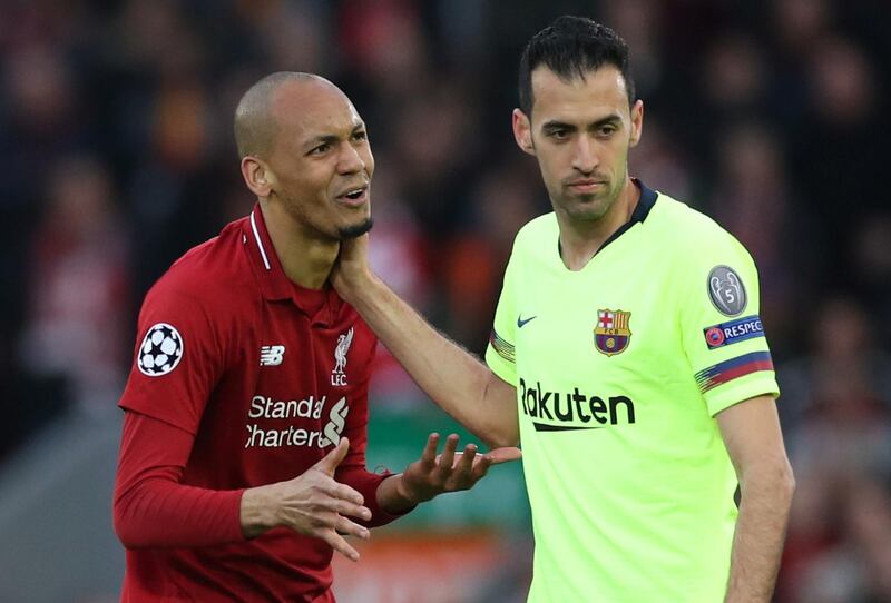 Fabinho: 7/10. A real dog of war. Constantly harassing Barcelona players in possession and put in some epic tackles. Reuters