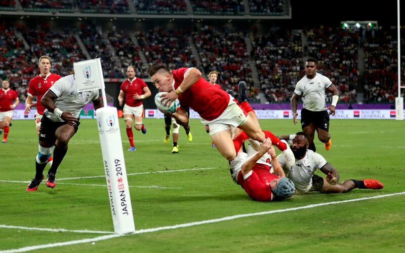 14 Josh Adams (Wales)
Had a tough start against Fiji, including floating a hospital pass that led to teammate Hadleigh Parkes being poleaxed, but recovered with a brilliant hat-trick than won his side a thriller. PA Wire.