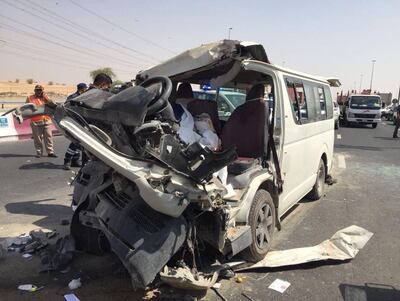 Minibus safety and seat-belt use has both improved in recent years. Courtesy: Dubai Police