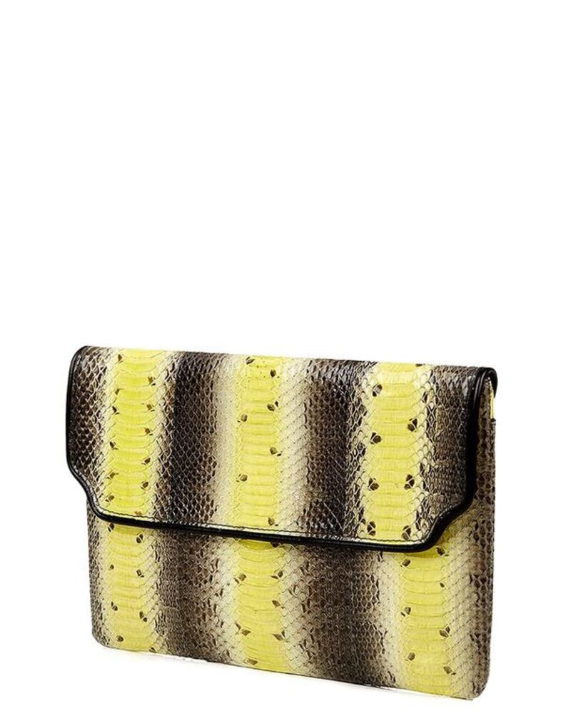 We’re loving the latest collection of python envelope clutches by Princess Reema Bandar Al Saud. Courtesy DIFF VIP Lounge