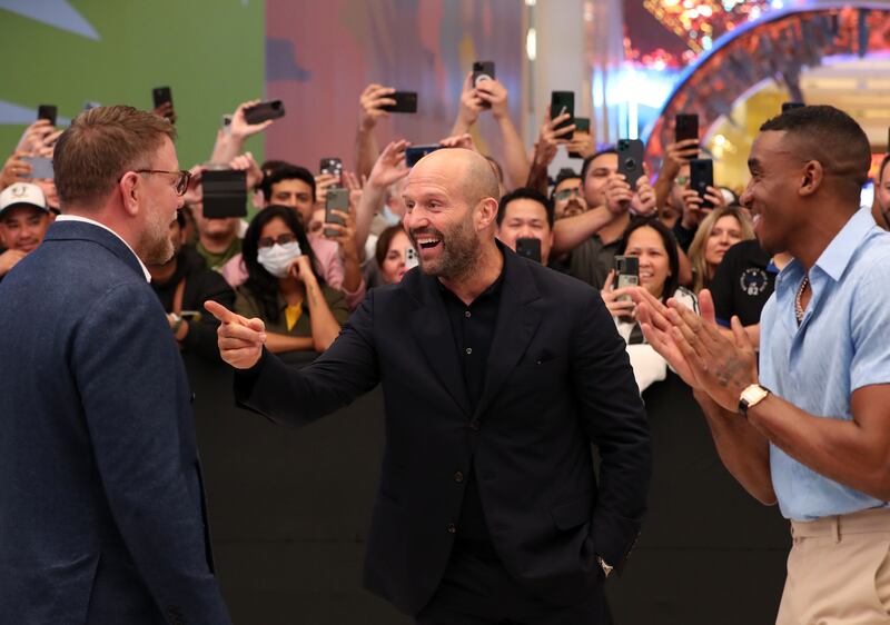 Ritchie, Statham and Malone meeting fans