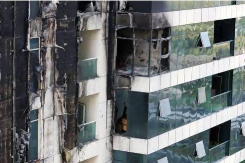 A fire on November 18 last year gutted about a third of the 34-storey Tamweel Tower, forcing tenants to seek alternative rented accommodation until repairs were complete. Pawan Singh / The National