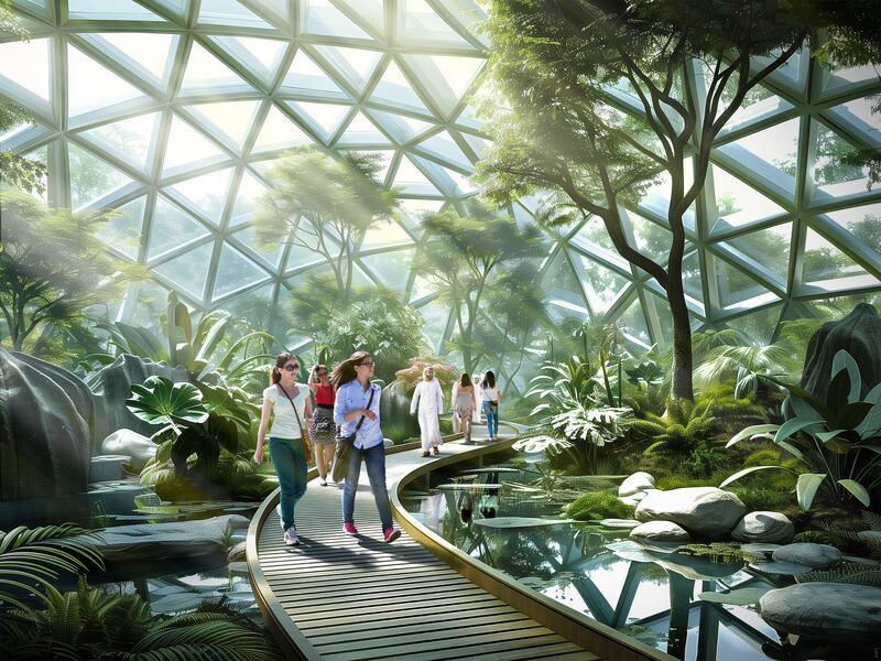 An artist's impression of the glass-domed Botanical Museum 