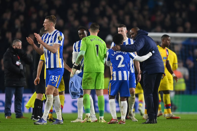 Joel Veltman – 7, Lively and involved in many of Brighton’s attacks in the first half, causing problems on the wing. Getty