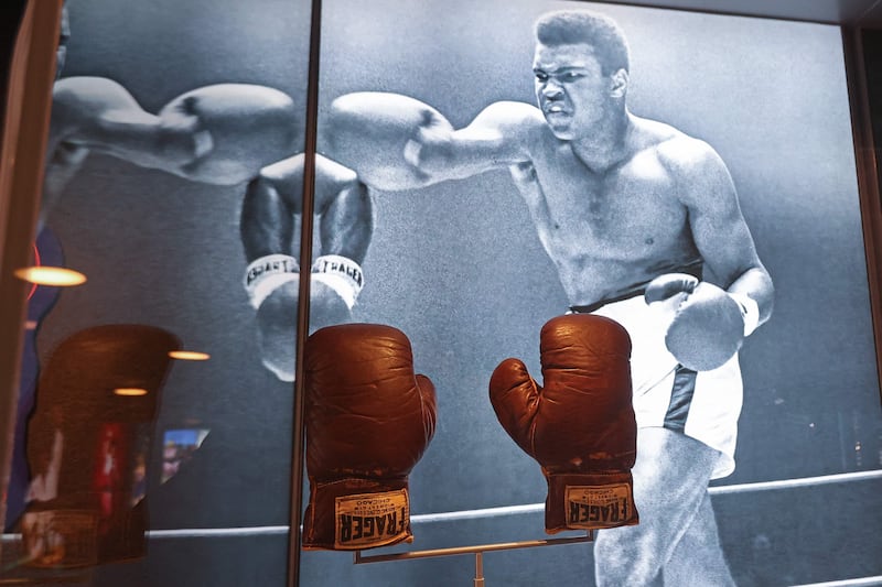 Gloves worn by boxing legend Muhammad Ali, when he won a gold medal at the 1960 Rome Olympics.