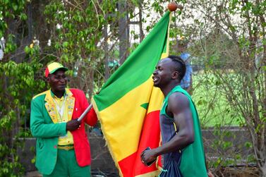 Senegal's forward Sadio Mane arrives for the team's final training session before the Africa Cup of Nations final. AFP