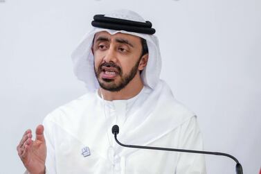 Minister of Foreign Affairs and International Co-operation Sheikh Abdullah bin Zayed. Victor Besa / The National 