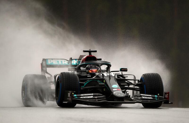 SPIELBERG, AUSTRIA - JULY 11: Lewis Hamilton of Great Britain driving the (44) Mercedes AMG Petronas F1 Team Mercedes W11  on track  during qualifying for the Formula One Grand Prix of Styria at Red Bull Ring on July 11, 2020 in Spielberg, Austria. (Photo by Bryn Lennon/Getty Images)