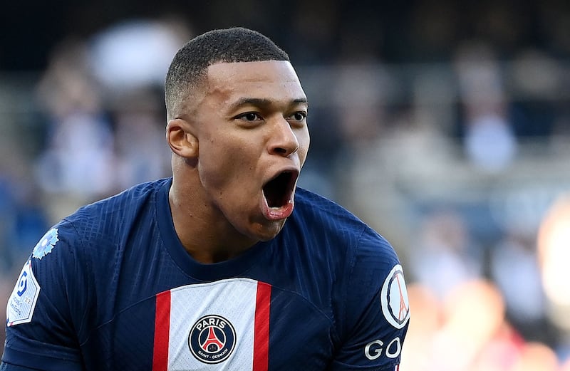 Paris Saint-Germain forward Kylian Mbappe earns £1,217,000 a week, according to capology.com. AFP