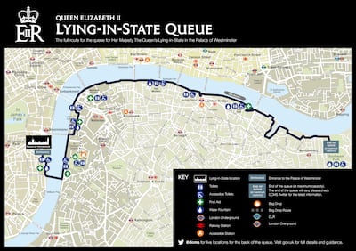 The route for the queue. Photo: UK Government
