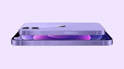 The new aluminum purple finish complements the flat-edge design of iPhone 12 and iPhone 12 mini. Courtesy Apple