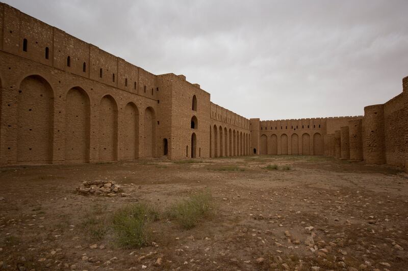 Inside the walls of the Al Ukhaidir fortress. Charlotte Mayhew/ The National