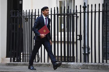 Britan's finance minister Rishi Sunak on his way to unveil his 'Winter Economy Plan' amid mounting fear that the end of his furlough jobs retention scheme next month could spark mass unemployment. AFP