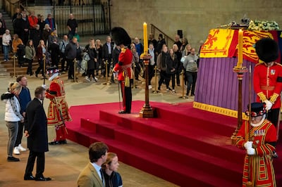 Former England football captain David Beckham pays his respects to the queen. AFP