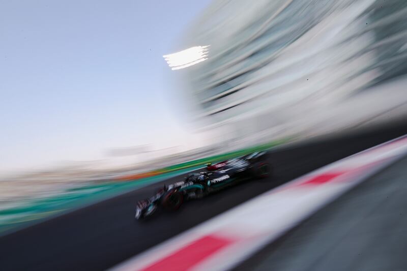 Mercedes driver Valtteri Bottas during the third practice session in Abu Dhabi. EPA
