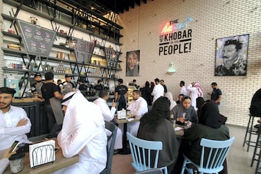 A recently opened cafe in Khobar, Saudi Arabia. Changes to Saudi law mean that restaurants will no longer be required to segregate unrelated men and women. Reuters