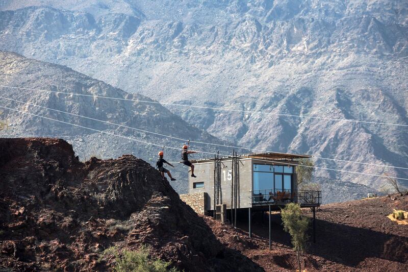 New dual ziplines at Hatta Wadi Hub.