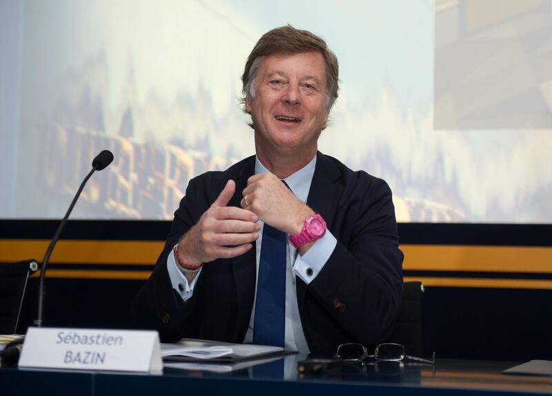 Chairman and CEO of French hotel operator AccorHotels Sebastien Bazin attends the group's general meeting in Bagnolet near Paris on April 20, 2018. / AFP PHOTO / ERIC PIERMONT