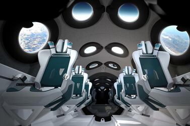 The interior cabin of billionaire Richard Branson's space tourism firm Virgin Galactic's SpaceShipTwo is seen in an artist's rendition. Virgin Galactic / Handout via Reuters 