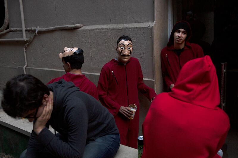 A team prepares for a costume competition at EgyCon, an annual convention for comics enthusiasts, in Cairo. AP Photo