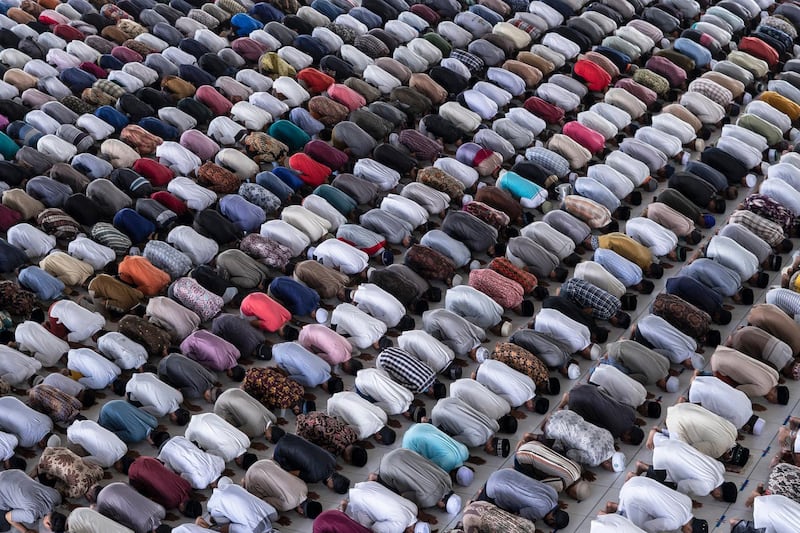 Muslim men attend Friday prayers despite concerns of the new coronavirus outbreak in Lhokseumawe, Aceh, Indonesia. AP Photo