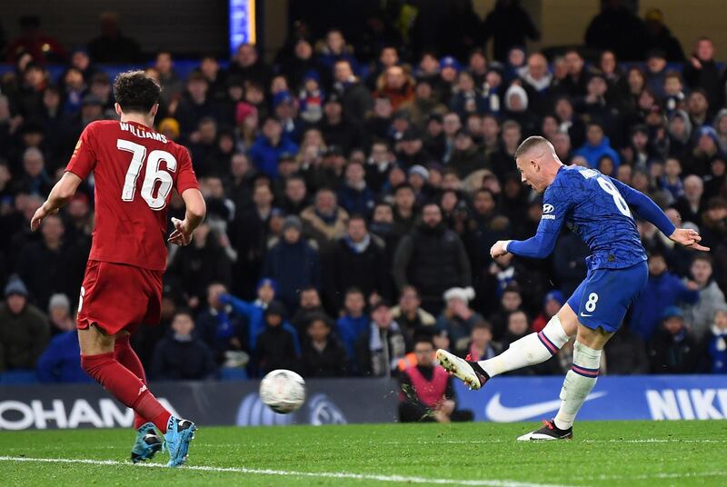 Ross Barkley of Chelsea scores to make it 2-0 during the second half at Stamford Bride. EPA