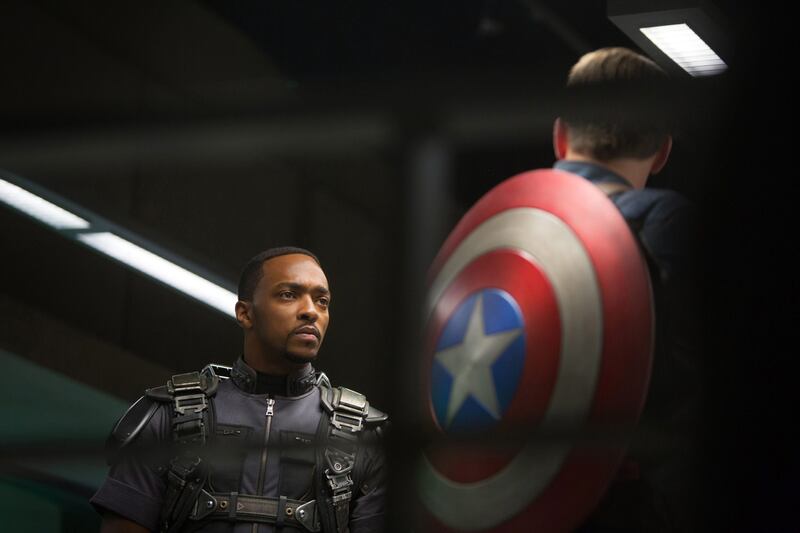 Anthony Mackie as Falcon in 'Captain America: The Winter Soldier'. Marvel-Disney / AP