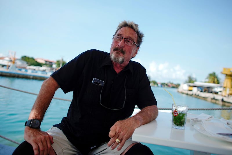 McAfee speaks during an interview in Havana, Cuba, 2019. Reuters