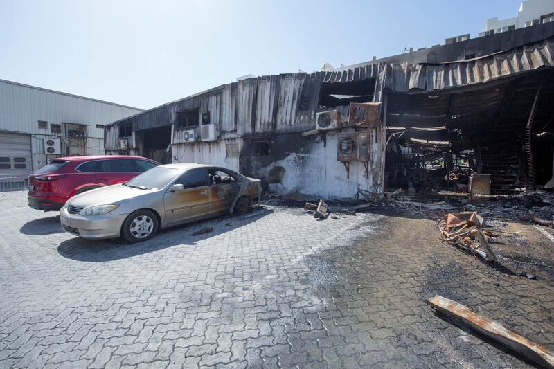DUBAI, UNITED ARAB EMIRATES - Aftermath of fire that erupted yesterday  near Siddique Metro Station, Deira. Ruel Pableo for The National