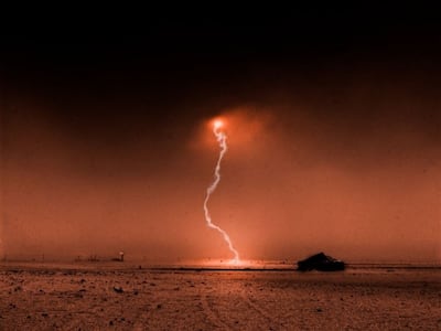 Lightning Land (2017) was photograped in Saudi Arabia. Photo: Christie's