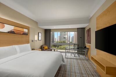 A king deluxe room at the Voco Orchard Singapore. Photo: Voco 