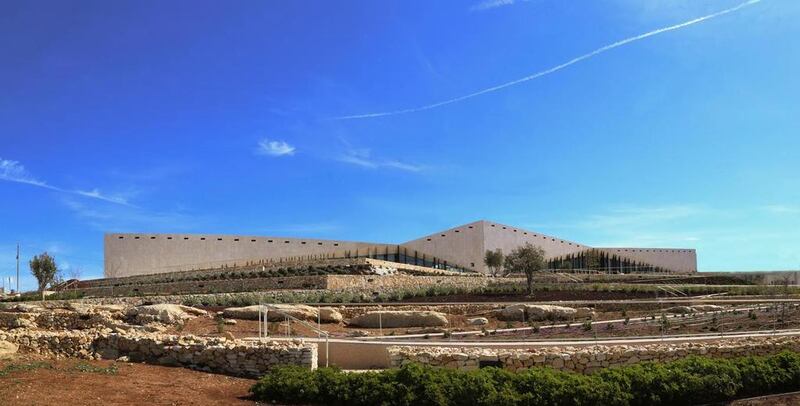 The centrepiece of the project is the landscaped garden, planted with native shrubs and traditional orchard trees that are an integral part of the Palestinian cultural landscape. (The Palestinian Museum)