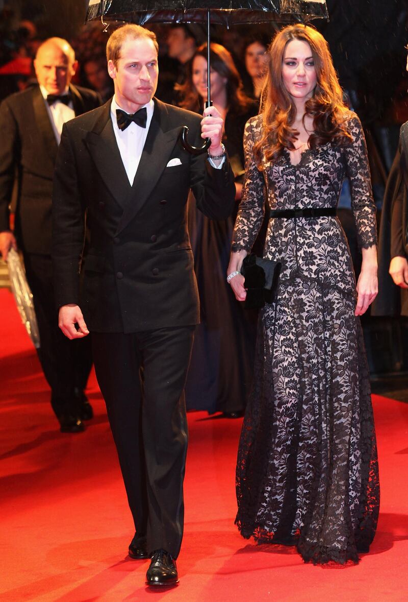 LONDON, ENGLAND - JANUARY 08:  Prince William, Duke of Cambridge and Catherine, Duchess of Cambridge attend the UK premiere of War Horse at Odeon Leicester Square on January 8, 2012 in London, England.  (Photo by Tim Whitby/Getty Images)