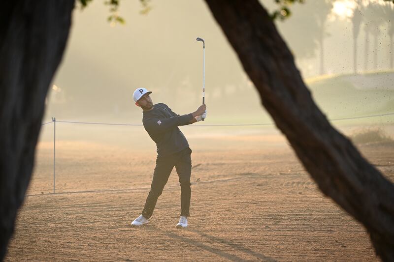 Jack Singh Brar of England hits his third shot on the Second. Getty 